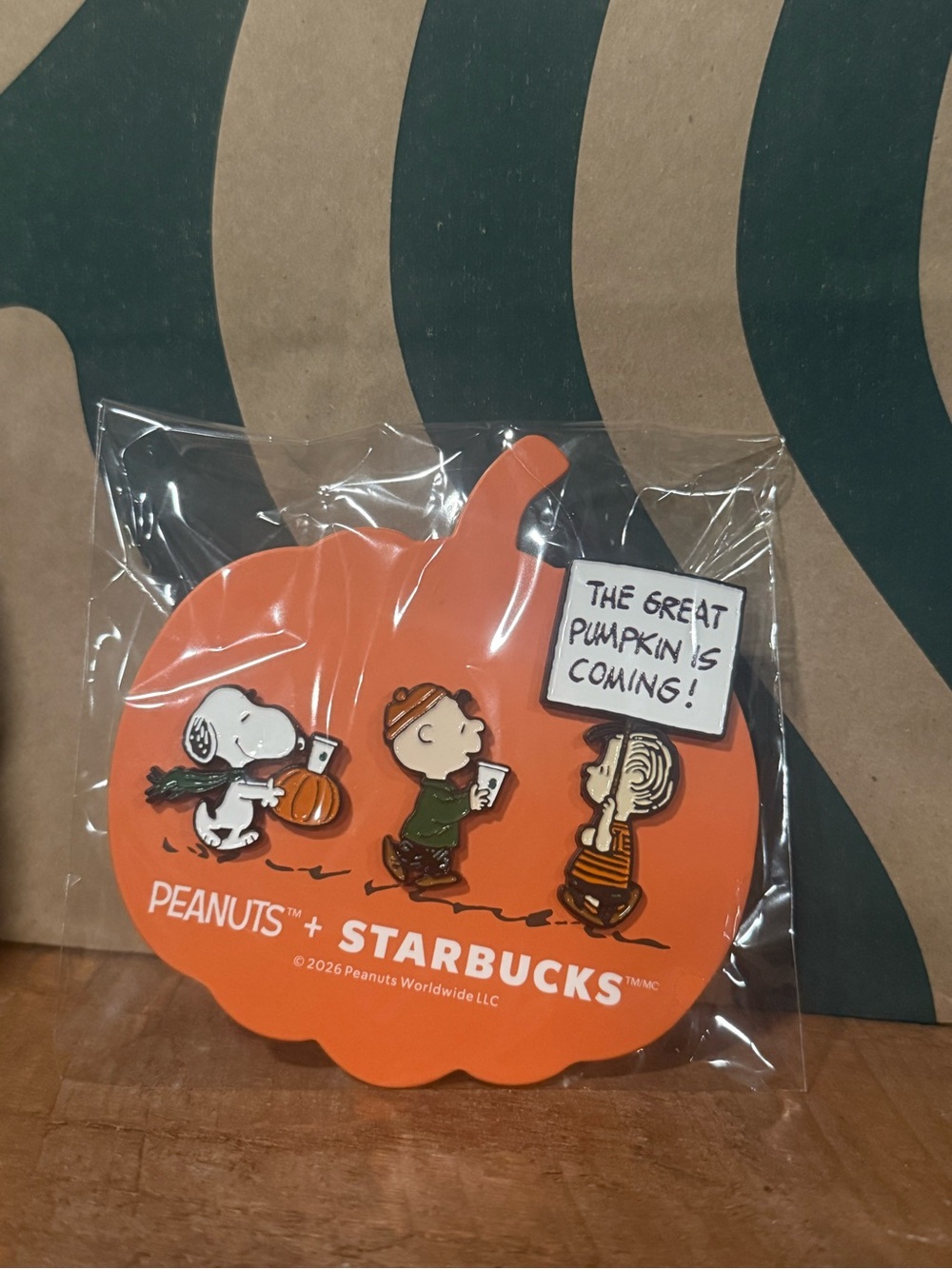Starbucks Orange Peanuts Pumpkin Magnet